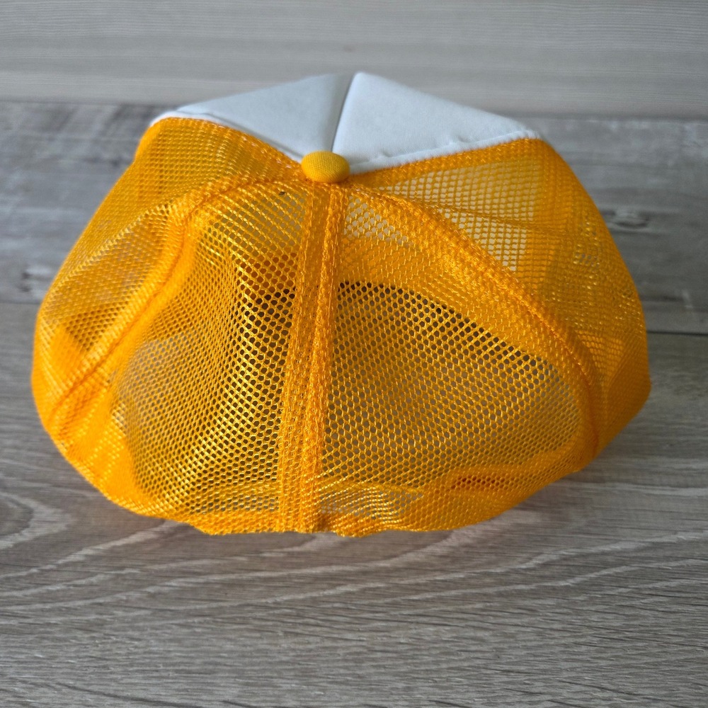 Vtg Nissin Trucker Hat Foam Cap Good Life Mesa Arizona Yellow White Mesh Retro - Picture 11 of 12